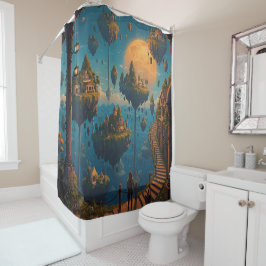 Cortina Para Box Paisagens de Sonhos Flutuantes: Ilhas Celestiais S