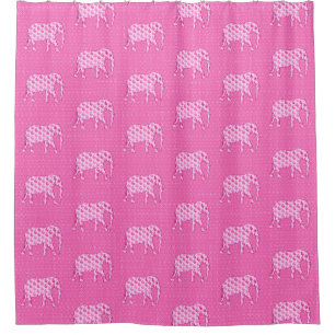Cortina Para Box Paisley Elephant, Ice Pink e Fuchsia