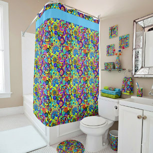 Cortina Para Box Paisley floral brilhante