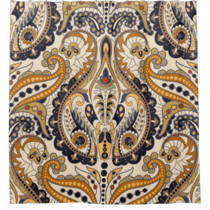 Cortina Para Box Paisley Floral: Design sem costura colorida