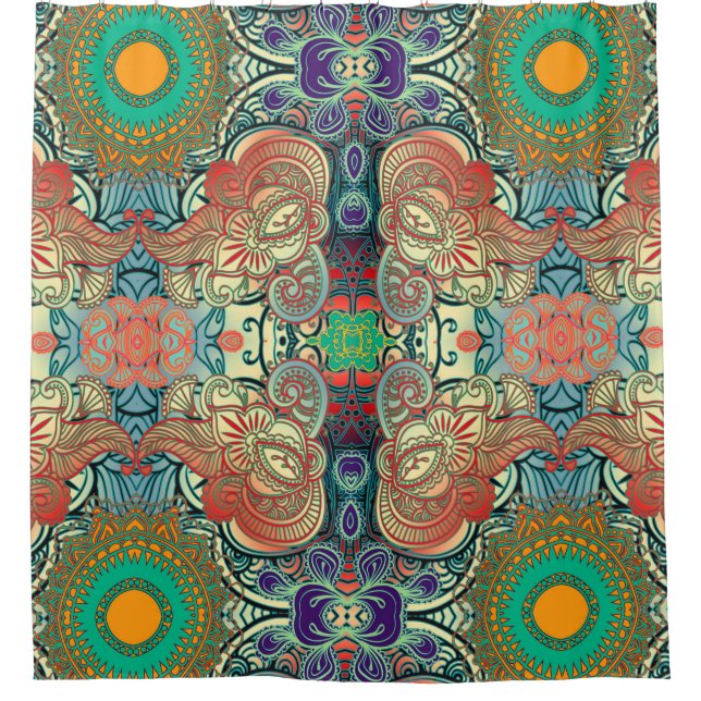 Cortina Para Box Paisley Mosaic Patterno I + suas ideias (Frente)