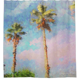 Cortina Para Box Palmas pintadas da Flórida