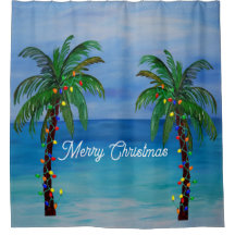 Palmeiras de Natal tropicais Decoração de banheiro