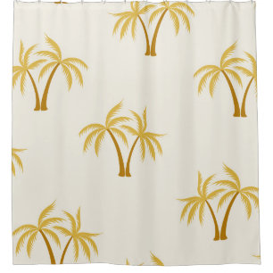 Cortina Para Box Palmeiras Douradas: Têxtil Tropical.