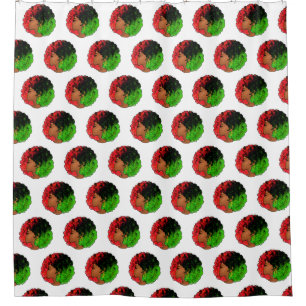 Cortina Para Box Pan-africana menina mulher negra verde vermelho or