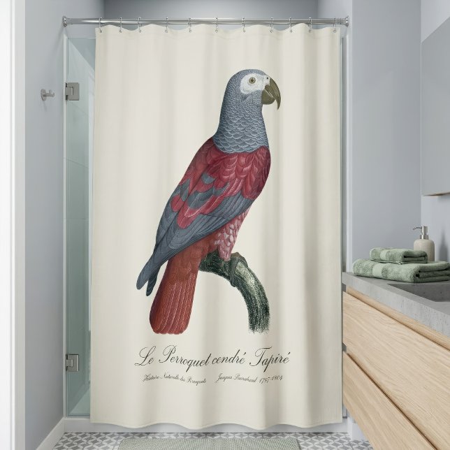 Cortina Para Box Papagaio-Cinzento Fator Vermelho Psittacus Erithac (African Grey Parrot Red Factor Psittacus Erithacus. Shower Curtain)