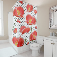 Papagaios Vermelhos Elegantes Bolinhas Chic Floral