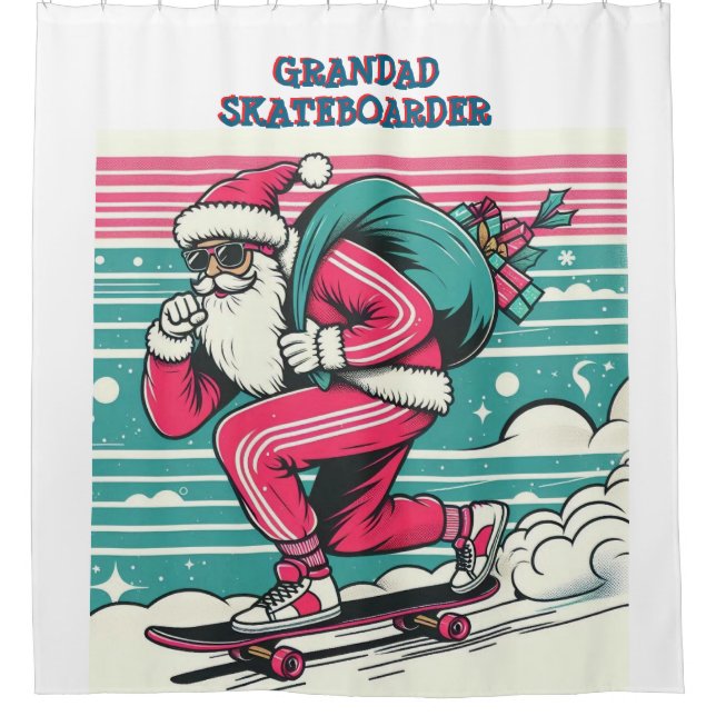 Cortina Para Box Papai Noel de skate (Frente)