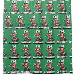 Cortina Para Box Papai Noel Engraçado Padrão Natal Humorístico