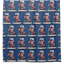 Cortina Para Box Papai Noel Engraçado Padrão Natal Humorístico