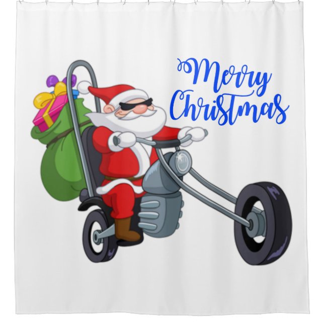 Cortina Para Box papais noeis de moto de natal (Frente)