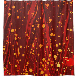 Cortina Para Box PAPEL abstrato VERMELHO MARCADO COM ESCRAVOS DOURA