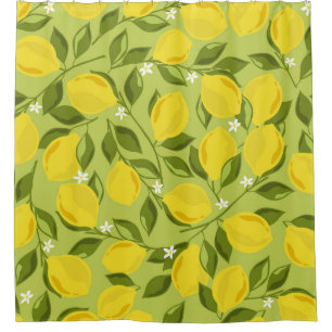 Cortina Para Box Papel de parede colorido para os limões desenhados