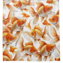 Papel de parede e cortina de padrão Goldfish