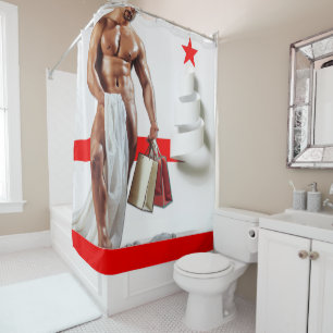 Cortina Para Box Papel espiral branco do Natal compras SlipperyJoe'