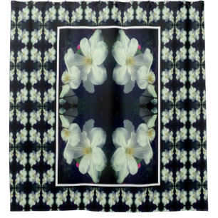 Cortina Para Box Par Flor Branco Clematis Par Abstrato Padrão Flora