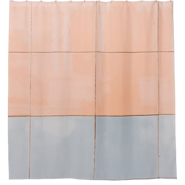 Cortina Para Box Parede azul e laranja (Frente)