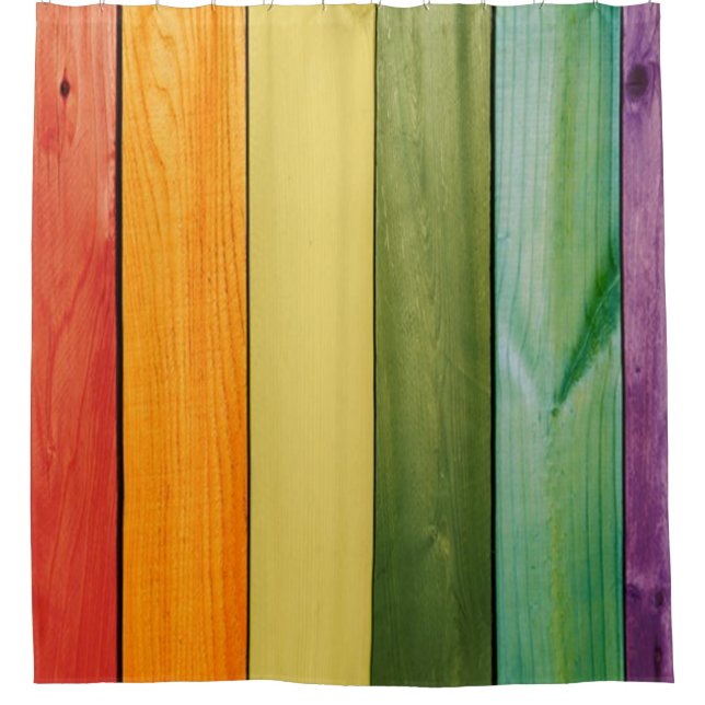 Cortina Para Box parede de madeira pintada, na moda, moderno, (Frente)