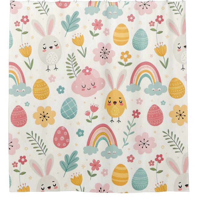 Cortina Para Box Páscoa Bunny Pattern (Frente)