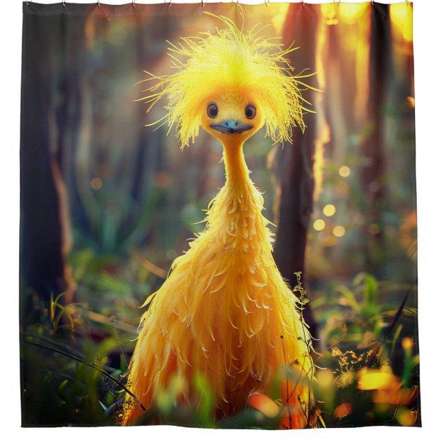 Cortina Para Box Pássaro Amarelo (Frente)