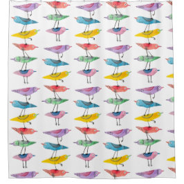 Cortina Para Box Pássaro Colorido Empilhado