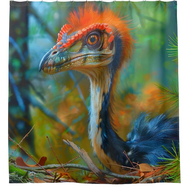 Cortina Para Box Pássaro Dinossauro (Frente)