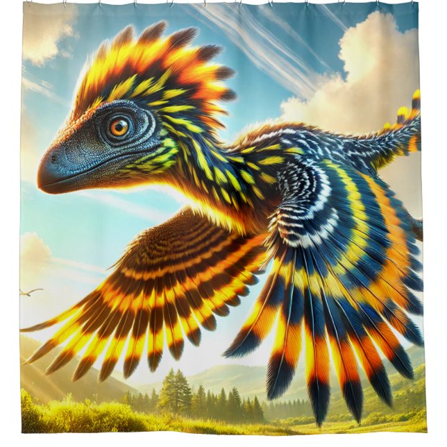 Cortina Para Box Pássaro Dinossauro (Frente)