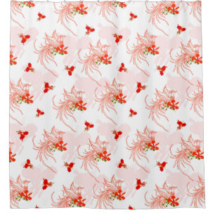 Cortina Para Box Pássaro Phoenix E Flor Phoenix Sem Olho