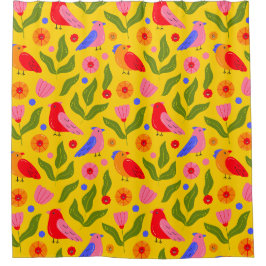 Cortina Para Box Pássaros Felizes Se Juntam Cheerful