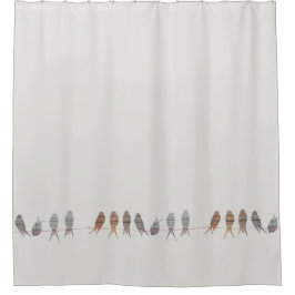 Cortina Para Box Pássaros modernos simples bonitos em um fio