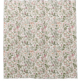 Cortina Para Box Pastel Elegante Roxo \ Flores selvagens cor-de-ros