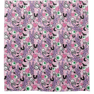 Cortina Para Box Pastel Gótico Rockabilly Spooky Bunny