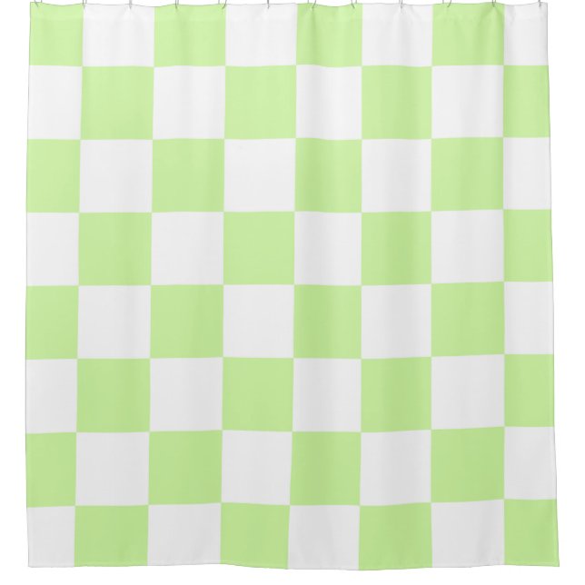 Cortina Para Box Pastel Green Checkered Gingham Patterno (Frente)