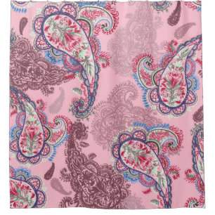 Cortina Para Box Pastel paisley, tradicional padrão étnico uniforme