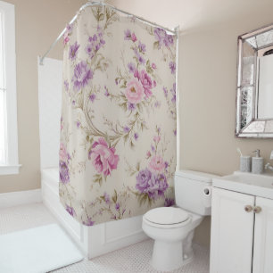Cortina Para Box Pastel Pink & Purple Jarden Blooms Elegantes