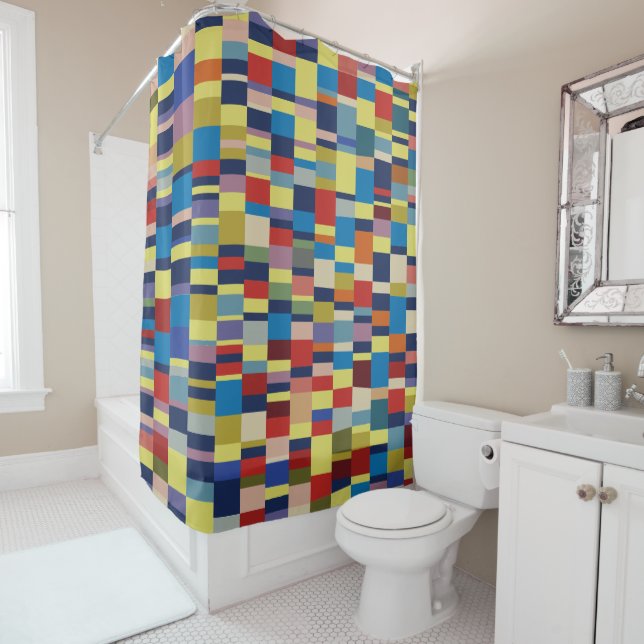 Cortina Para Box Patchwork de cores 061120 (In Situ)