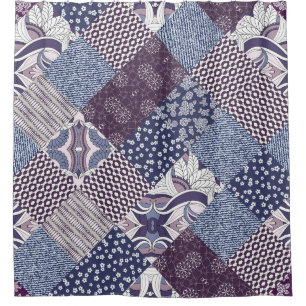 Cortina Para Box Patchwork Doodle: Vintage Boho Seamless.