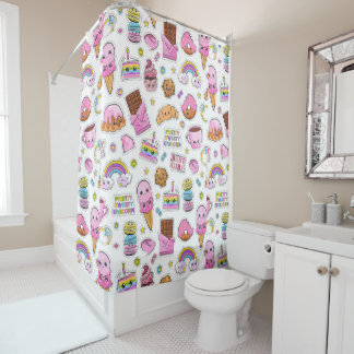 Cortina Para Box Patterno Funny Unicorn Magic Rainbow Cute