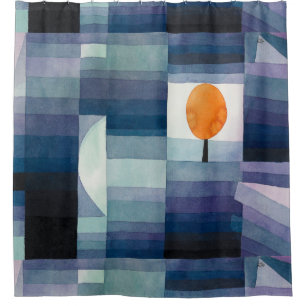 Cortina Para Box Paul Klee Precursor do Outono Azul Moderno Abstrat