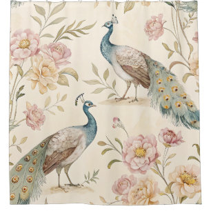 Cortina Para Box Pavão Elegante Floral Vintage (10)
