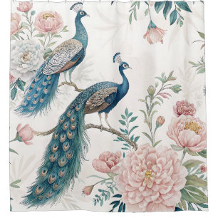 Cortina Para Box Pavão Elegante Floral Vintage (6)
