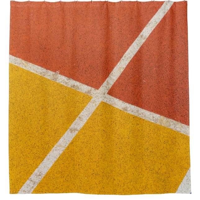Cortina Para Box Pavimento amarelo e laranja (Frente)