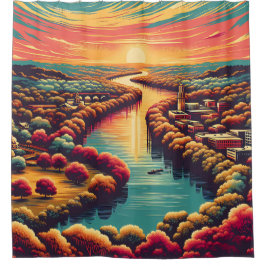 Cortina Para Box "Peaceful Texas Hill Country Sunset"