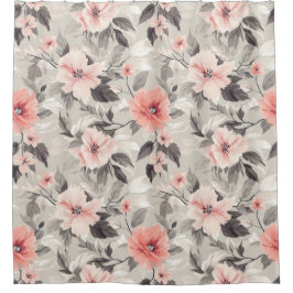 Cortina Para Box Peach & Beige Vintage Floral