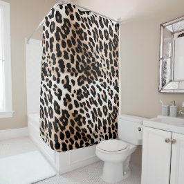 Cortina Para Box Peach Black Cream Lepard Animal