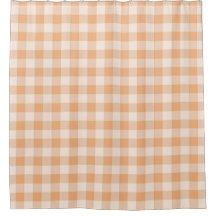 Peach White Checkered Gingham Patterno