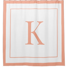Cortina Para Box  Peach &white Initial Monogram 