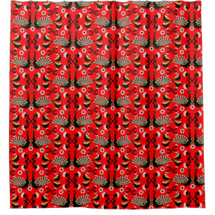 Cortina Para Box Peacock Bird Folk Art.
