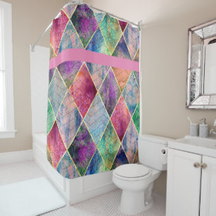 Cortina Para Box Pearl Harlequin Herringbone Trippy Hippie Rainbow