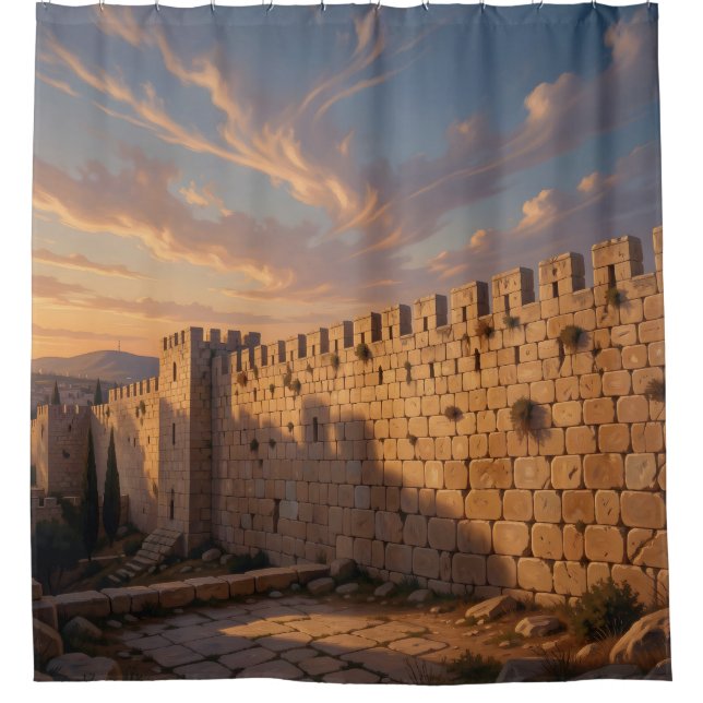 Cortina Para Box Pedras de Jerusalém – Arte de Parede de Jerusalém  (Frente)